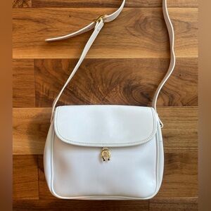 White Leather Etienne Aigner Shoulder Bag